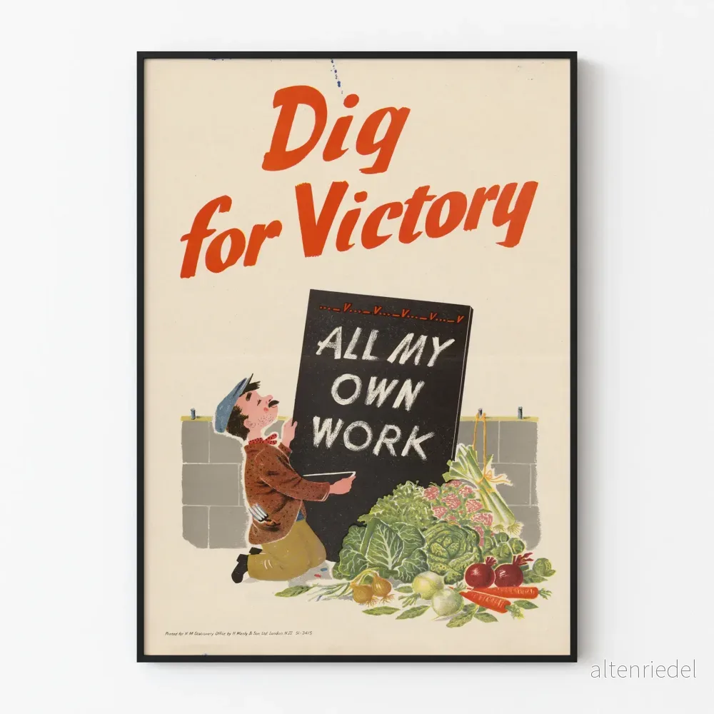 Vintageposter Dig for Victory – Väggdekoration Odla Din Framgång Vintageposter Dig for Victory – Väggdekoration Odla Din Framgång