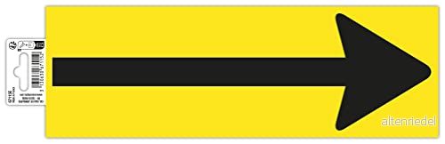 Exacompta Ref. 67115E 1 självhäftande remsa Symbol för markering på marken I form av en svart pil gul bakgrund halkfri, UV beständig behandlad PVC Panelstorlek: 30 x 10 cm 3130630671152