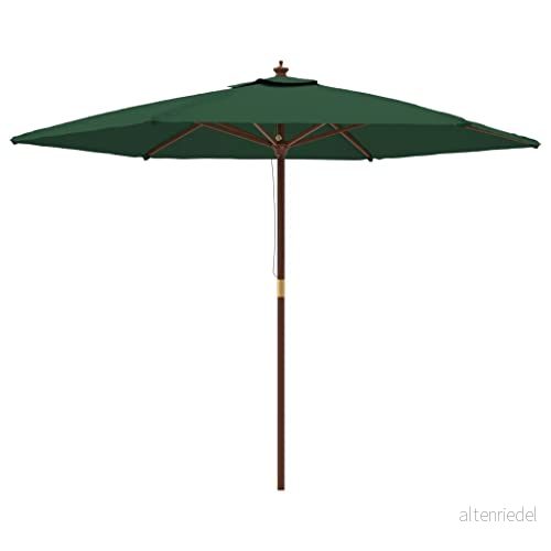 Parasoll med trästång 299x240 cm grön 8720845760526