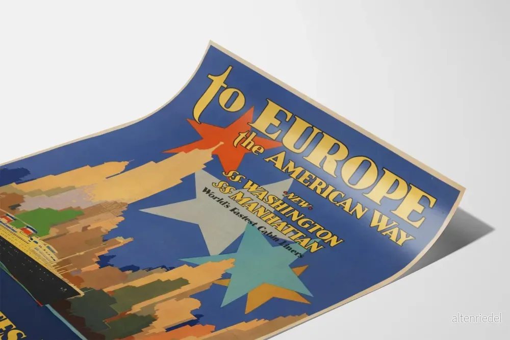 Vintageposter 'To Europe The American Way' United States Lines - Bild 3