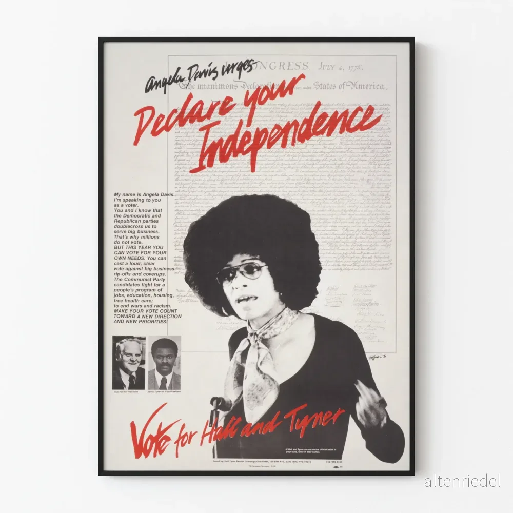 Angela Davis poster för att deklarera er självständighet – vintage väggdekoration med politisk prägel Angela Davis poster för att deklarera er självständighet – vintage väggdekoration med politisk prägel