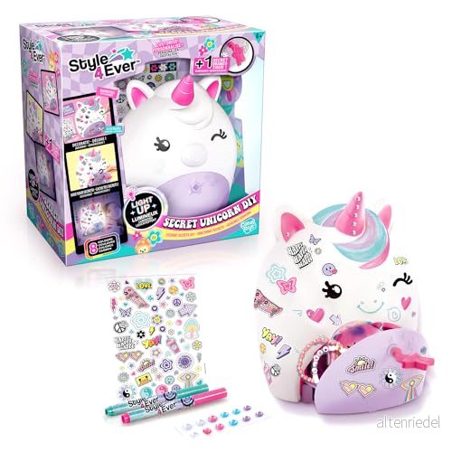 Canal Toys Style for Ever Lampa Unicorn dekoration och låda Secret OFG 301, vit 3555801288180