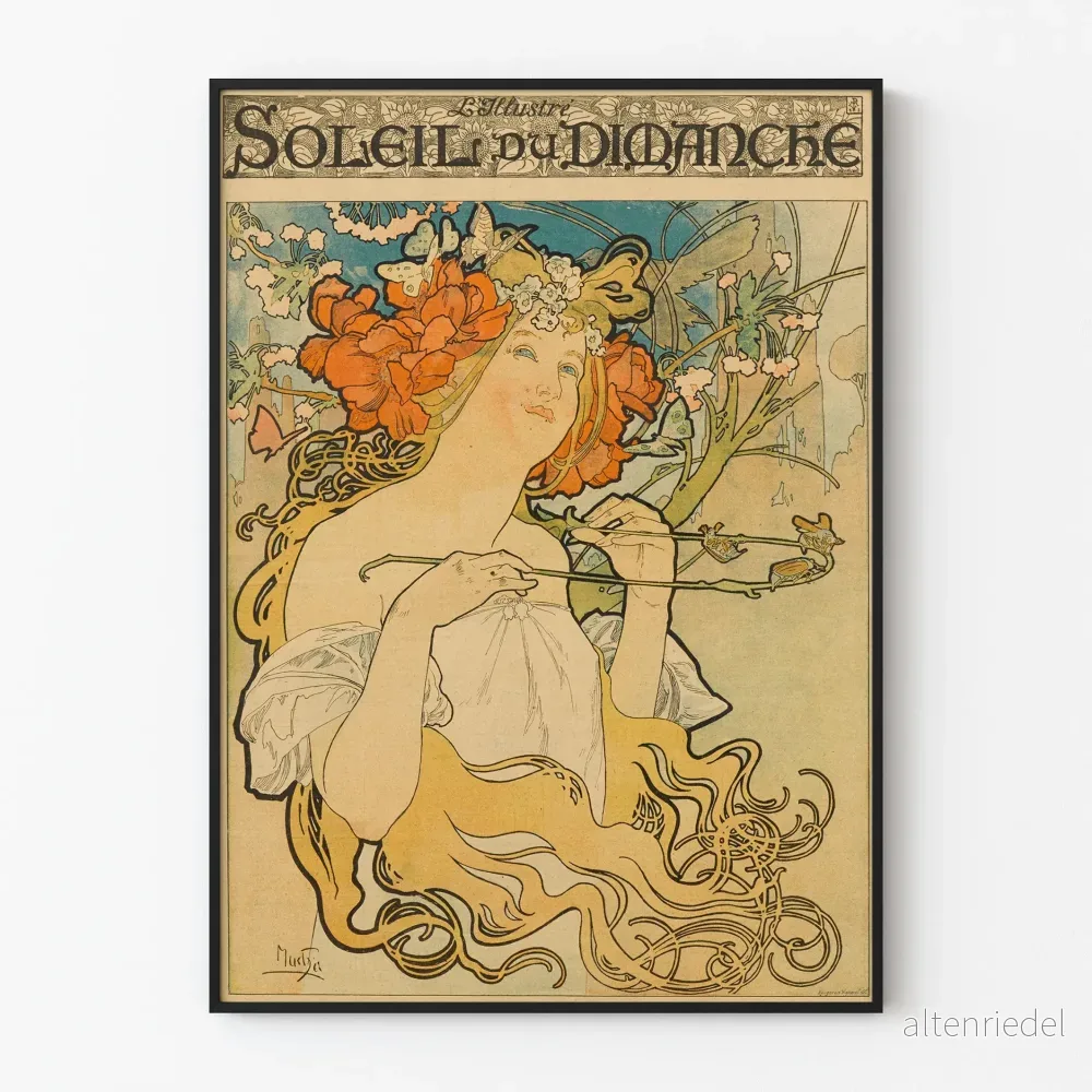 Dekorativ poster Art Nouveau Solen på Söndagen Dekorativ poster Art Nouveau Solen på Söndagen