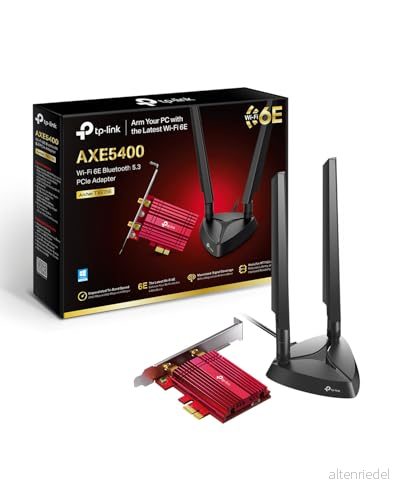 TP Link Archer TXE75E Wi Fi 6E WLAN PCIe nätverkskort med Bluetooth 5.2, 5400 Mbps, WPA3, Inter chipset 2 avtagbara antenner, Win 11/10 4897098687383