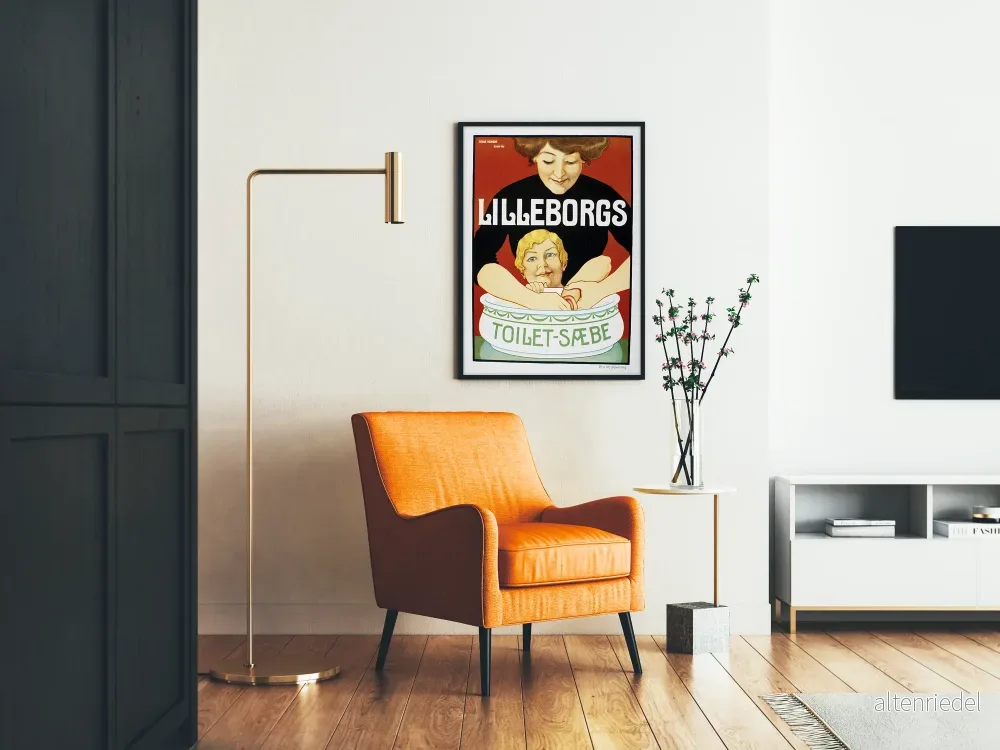 Vintage reklamposter Lilleborg toalett-tvål för väggdekoration - Bild 2