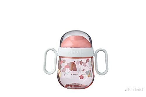 Mepal Mio droppsäker mugg blommor och fjärilar babymugg från 6 månader lärande för spädbarn läckagesäker diskmaskinssäker 8720294011248