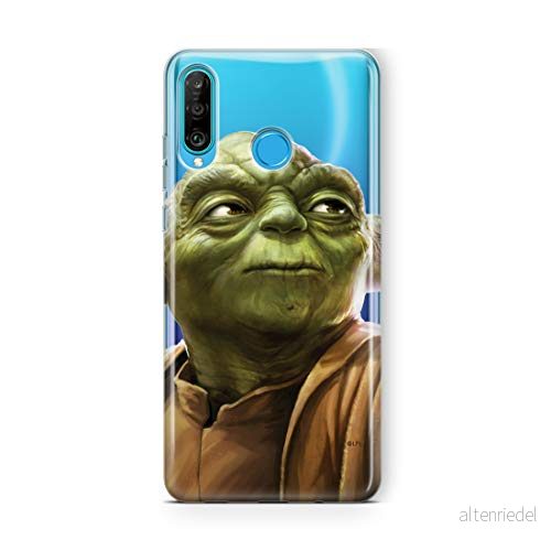 ERT GROUP mobiltelefonfodral för Huawei P30 Lite originalt och officiellt licensierat Star Wars mönster Yoda 006 Vit optimalt anpassad till formen på mobiltelefonen, gedeeltelijk transparant 5902980432930