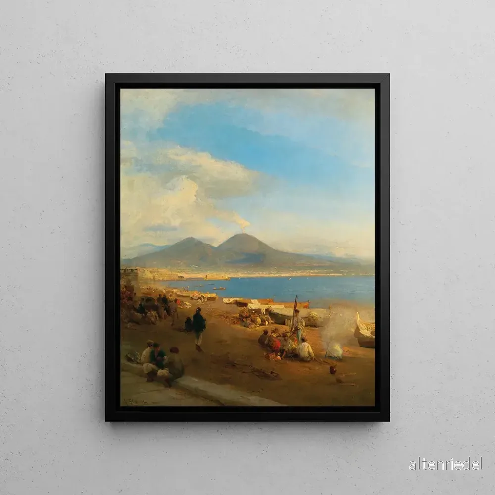 Målning Vue du golfe de Naples depuis Posilippo (Case Conflict) – Albert Flamm