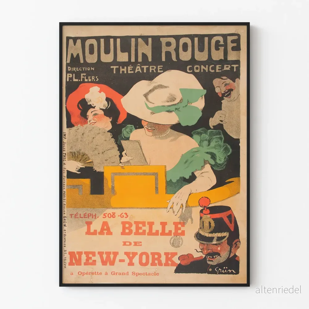 Vintageposter La Belle de New-York – Väggdekoration för teater och underhållning Vintageposter La Belle de New-York – Väggdekoration för teater och underhållning