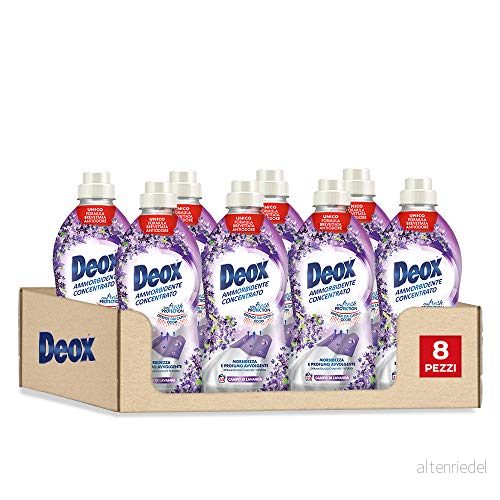 Deox sköljmedel för tvättmaskinen, koncentrerad, 264 tvättmaskiner, lavendelfält, mjuka och doftande kläder, med Fresh Protection teknik, 660 ml x 8 förpackningar 8003650018458