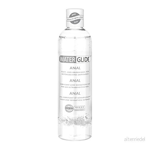 Waterglide Smörjmedel "Analverkehr" 300 ml vattenbaserat analgel glidmedel för män och kvinnor Intensiv stimulerande Lube analsex i transparent 4019514305101