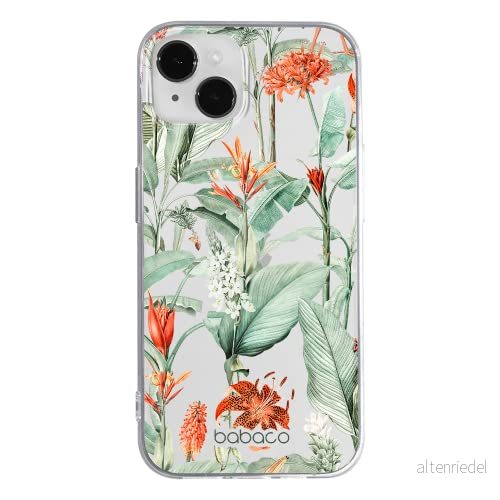 ERT GROUP mobiltelefonfodral för Apple Iphone 14 PLUS originalt och officiellt licensierat Babaco mönster Flowers 048 optimalt anpassad till formen på mobiltelefonen, gedeeltelijk transparant 5905131900180