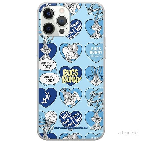 ERT GROUP mobiltelefonfodral för Iphone 12/12 PRO originalt och officiellt licensierat Looney Tunes mönster Bugs 021 anpassad till formen på mobiltelefonen, fodral tillverkad av TPU plast 5905795085964