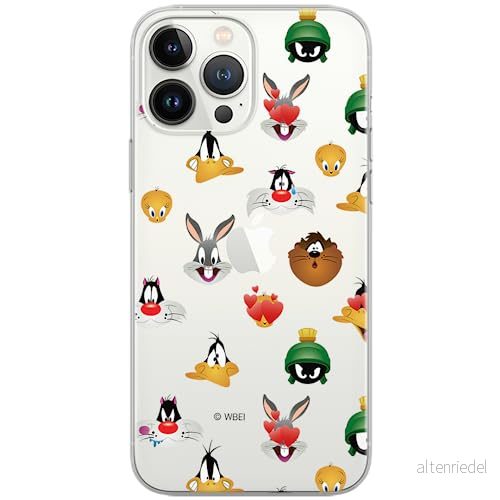 ERT GROUP mobiltelefonfodral för Iphone 13 PRO MAX originalt och officiellt licensierat Looney Tunes mönster 007 Vit optimalt anpassad, gedeeltelijk transparant 5903932867787