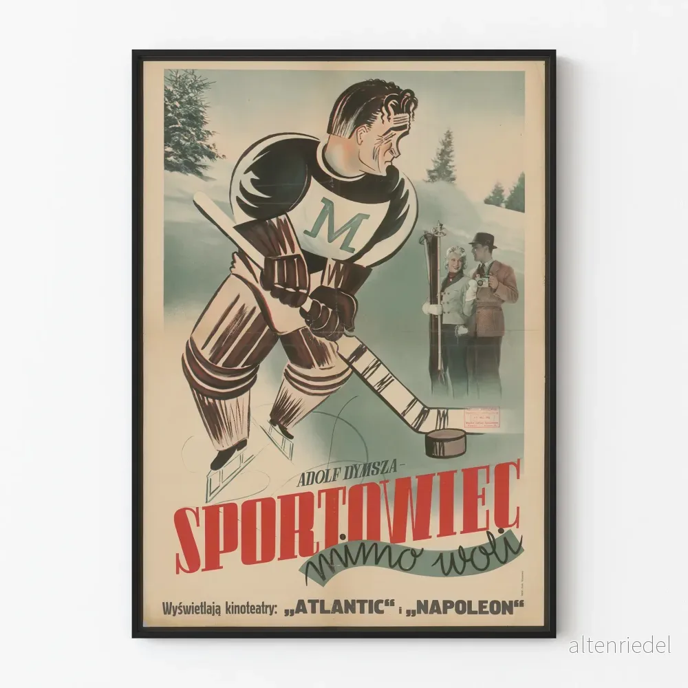 Vintage filmaffisch Sportowiec för väggdekoration