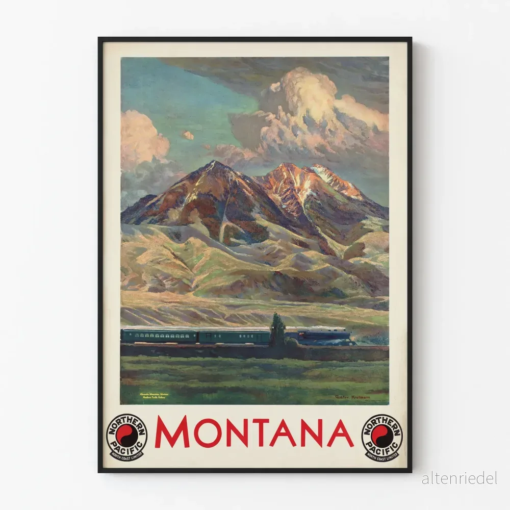 Vintageposter Berg Montana Northern Pacific