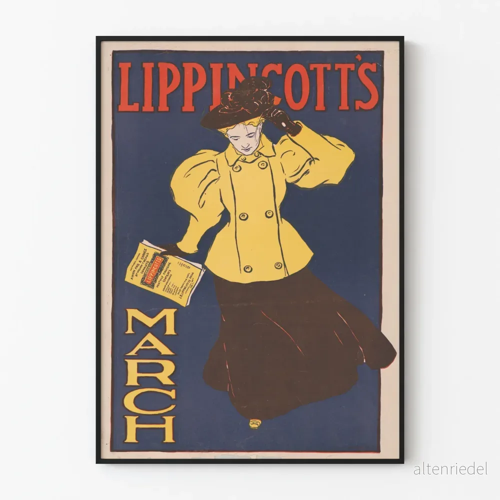 Vintageposter Lippincott's mars för väggdekoration i retrostil