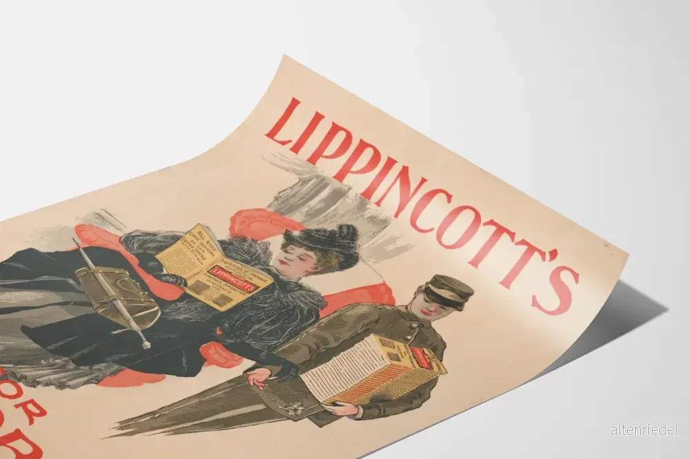 Vintageposter Lippincott's för oktober - Retro väggdekoration - Bild 3