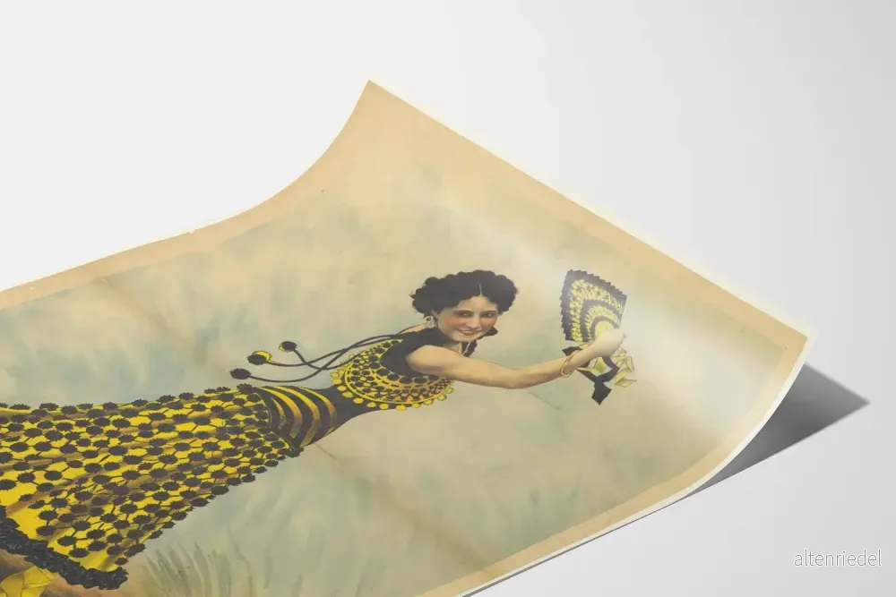 Vintageposter La Belle Guerrero dansös i gul klänning - Bild 3