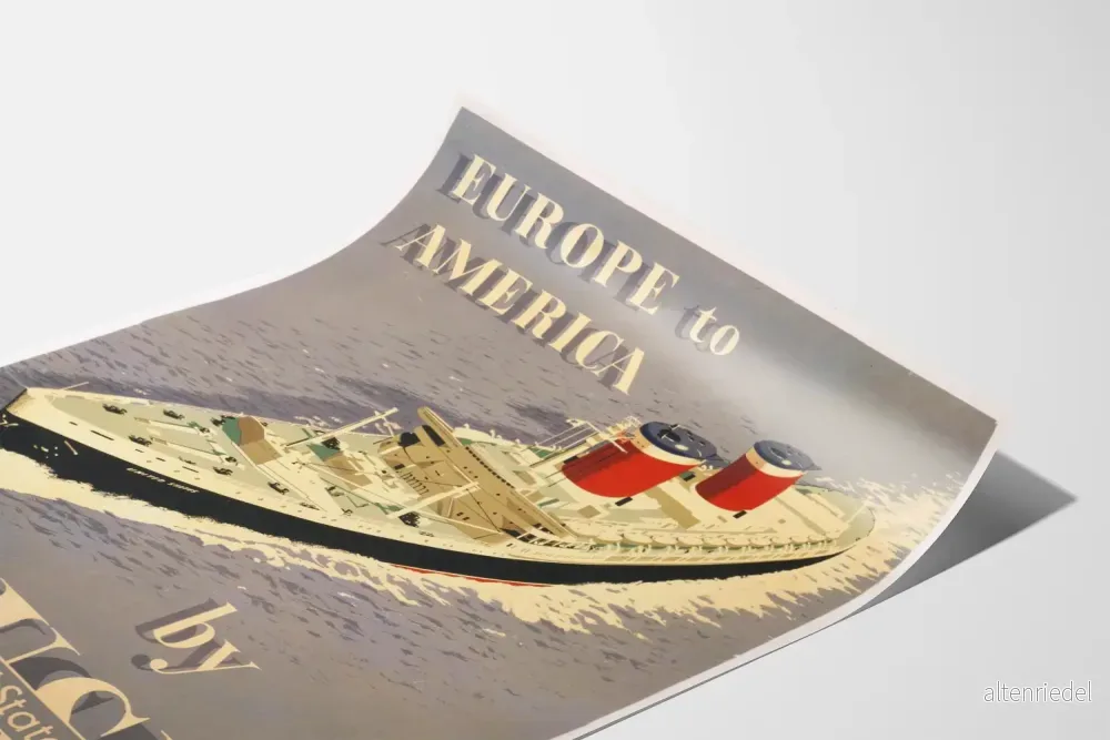 Vintageaffisch Europa till Amerika av United States Lines - Bild 3