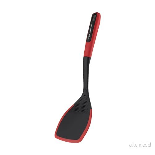 FLORINA Stekspade av Silikon (34,5 cm) Vändare MARS med Halksäker Soft-Touch Handtag Stekspatel Upphängningsögla Värmetålig Köksassistent Diskmaskinssäker Färg: Röd/Svart 5907758694411