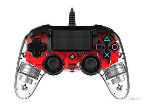 Nacon Compact Controller LED - Röd för PlayStation 4 3499550360837