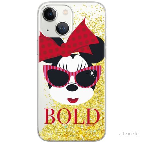 ERT GROUP mobiltelefonfodral för Apple Iphone 13 originalt och officiellt licensierat Disney mönster Minnie 045 Vit optimalt anpassad till formen på mobiltelefonen, med glitter overflow effekt 5904805760969