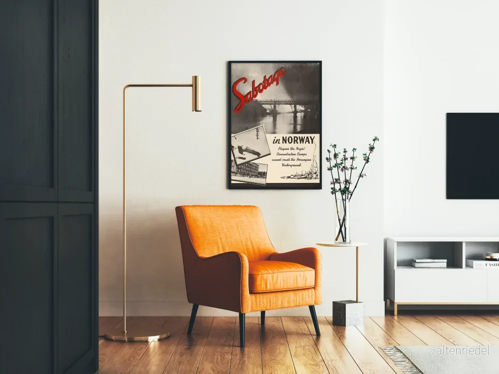 Vintageposter sabotage i Norge mot nazisterna - Bild 2