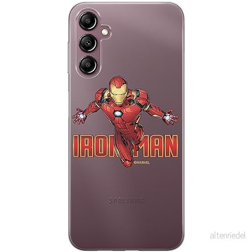 ERT GROUP mobiltelefonfodral för Samsung A14 4G/5G originalt och officiellt licensierat Marvel mönster Iron Man 030 optimalt anpassad till formen på mobiltelefonen, gedeeltelijk transparant 5905511825386
