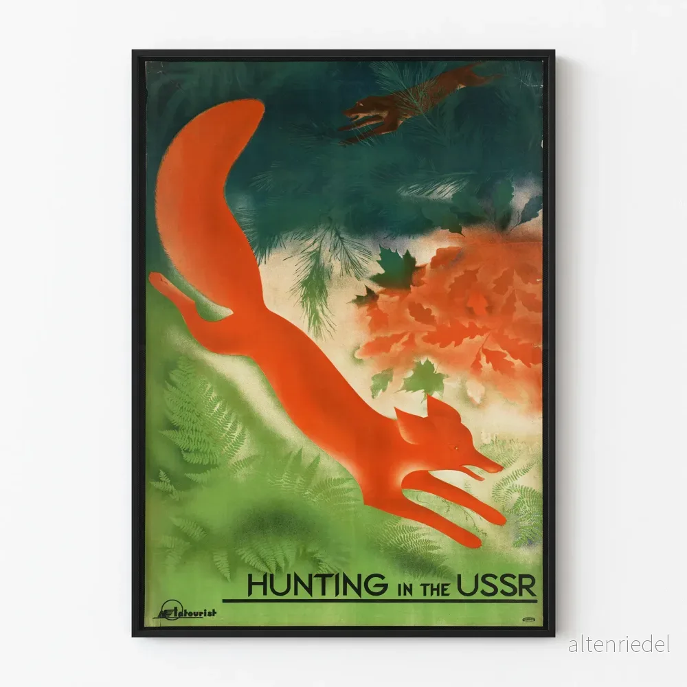 Vintage jaktposter från Sovjetunionen - Retro väggdekoration