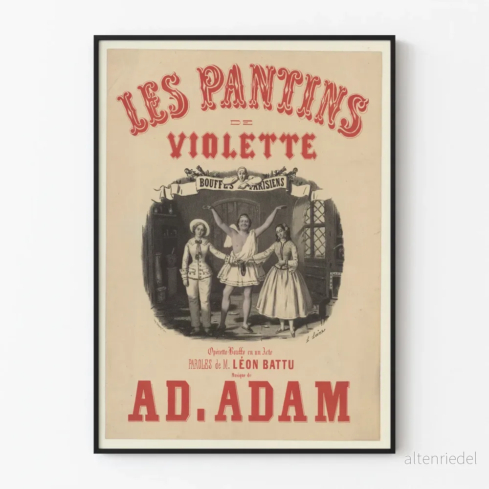 Vintageposter Les Pantins de Violette – Väggdekoration för teater och operett Vintageposter Les Pantins de Violette – Väggdekoration för teater och operett