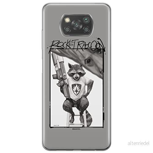 ERT GROUP mobiltelefonfodral för Xiaomi POCOPHONE X3 originalt och officiellt licensierat Marvel mönster Rocket 004 optimalt anpassad till formen på mobiltelefonen, fodral tillverkad av TPU plast 5903537123394