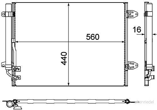 MAHLE ORIGINAL AC 733 000P Condenseur De Clim avec déshydrateur 560 VOLKSWAGEN: Passat B7 Variant, B6 Berline 4057635026208