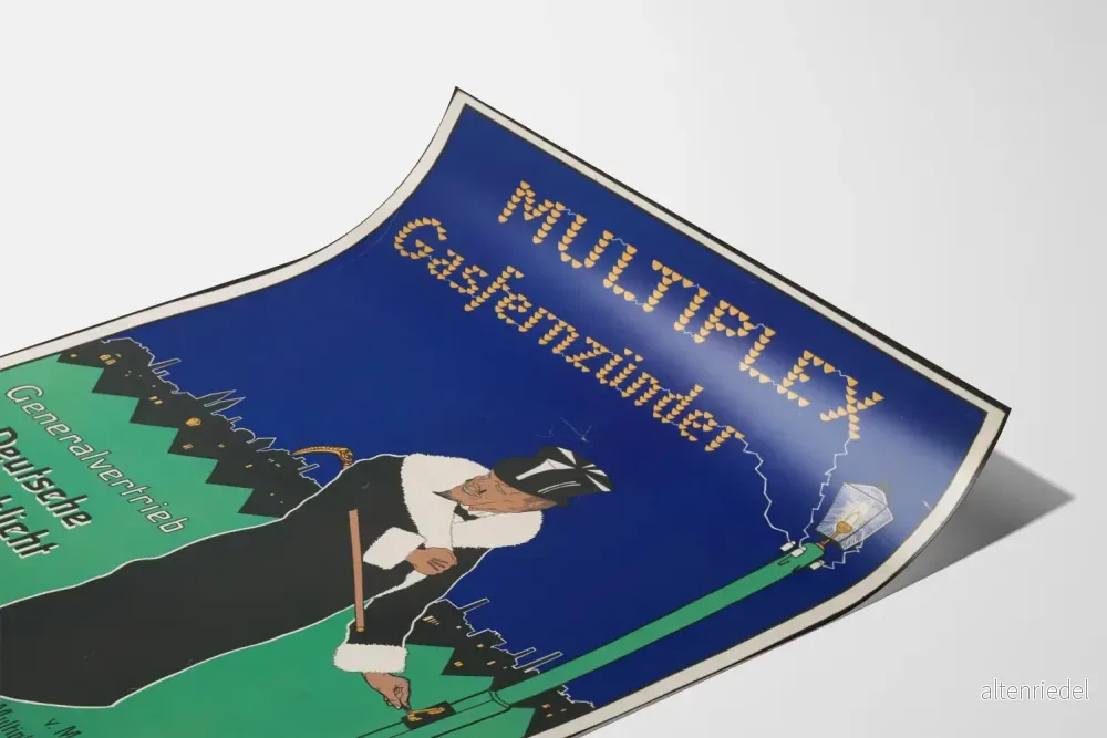 Vintageposter Multiplex Gasfernzünder industriell väggdekoration - Bild 3