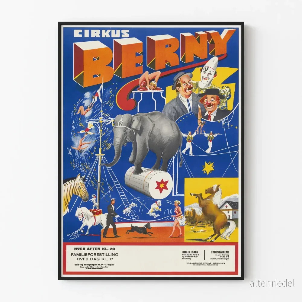 Vintageaffisch Cirque Berny 1968 - Konstnärlig Väggdekoration