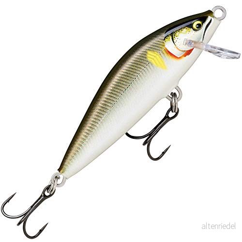 Rapala fiskedrag nedräkning Elite fisketillbehör av balsaträ sötvattenspinndrag sjinkande löpdjup: 0,9 m storlek: 5,5 cm/5 g Tillverkad i Estland Gilded Ayu 22677324074
