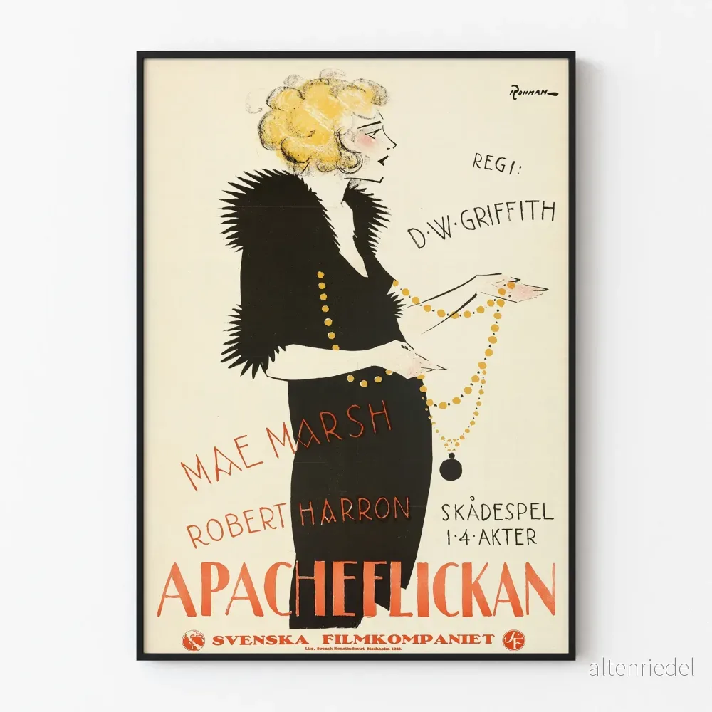 Vintageposter av Apacherflickan, elegant väggdekoration
