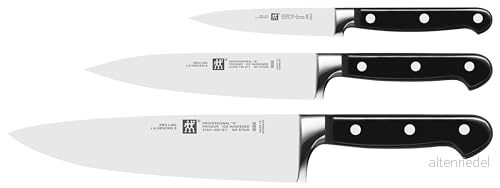 ZWILLING Knivset, 3 delar, Skalkniv/Grönsakskniv, köttkniv samt kockkniv, Rostfritt stål/Plasthandtag, Professional S 4009839073182 ZWILLING Knivset, 3 delar, Skalkniv/Grönsakskniv, köttkniv samt kockkniv, Rostfritt stål/Plasthandtag, Professional S 4009839073182