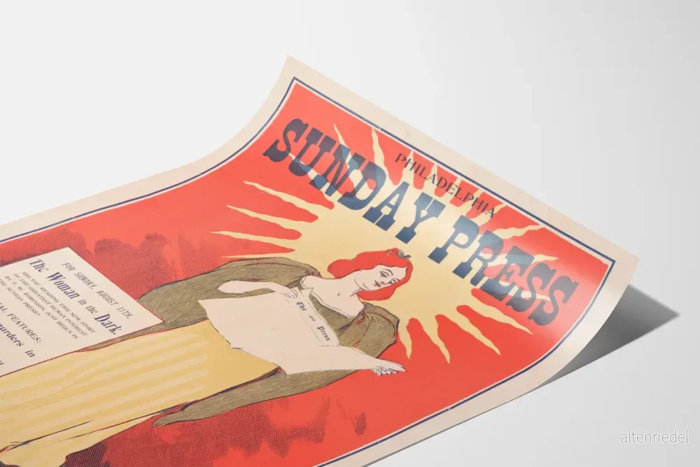 Vintageposter Philadelphia Sunday Press - Kvinnan i mörkret - Bild 3