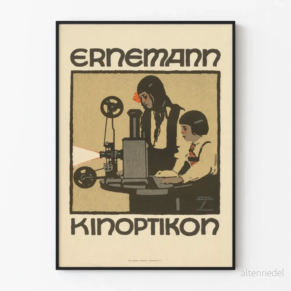 Vintageposter Ernemann Kinoptikon - retrobiografiväggdekoration