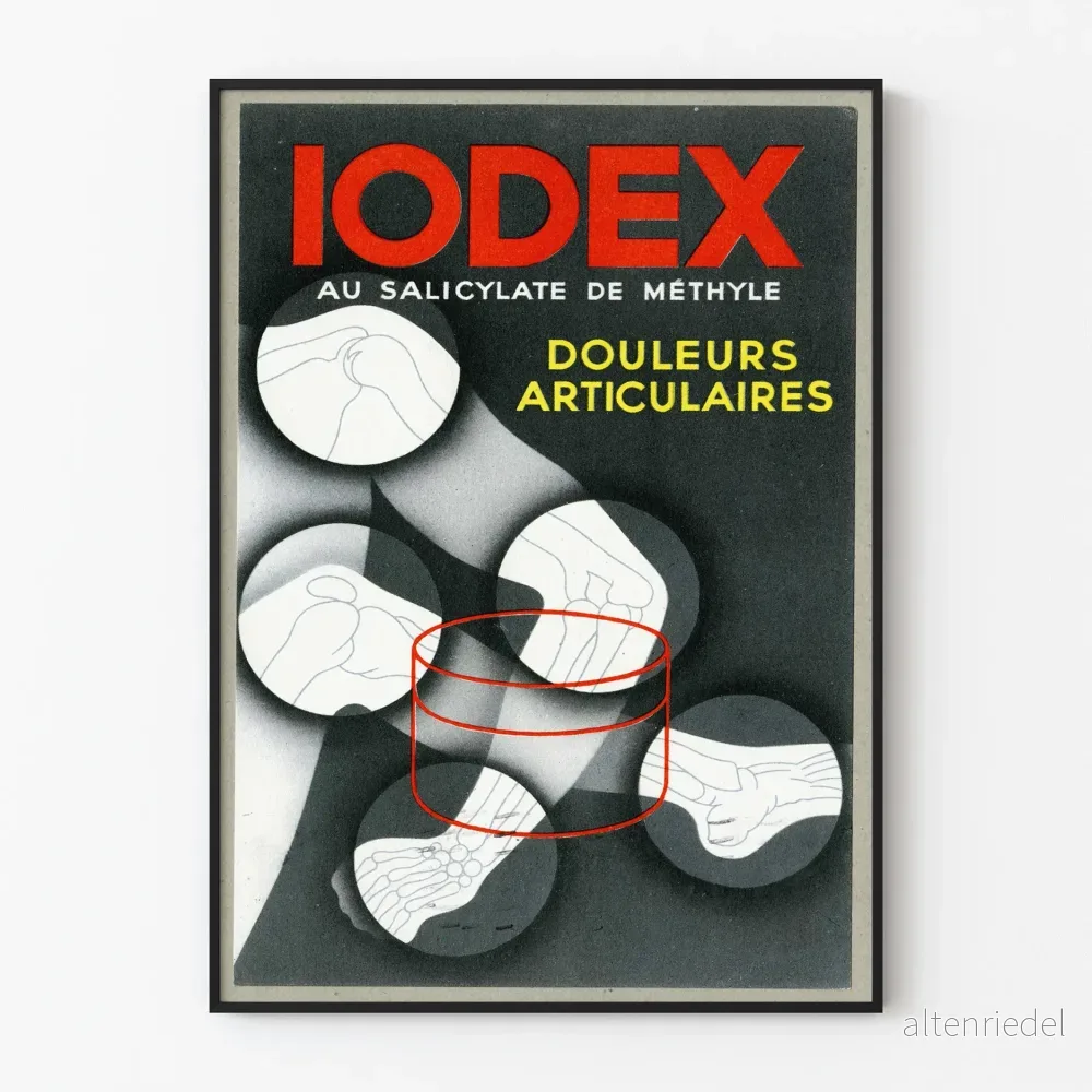 Vintageposter IODEX för ledvärk