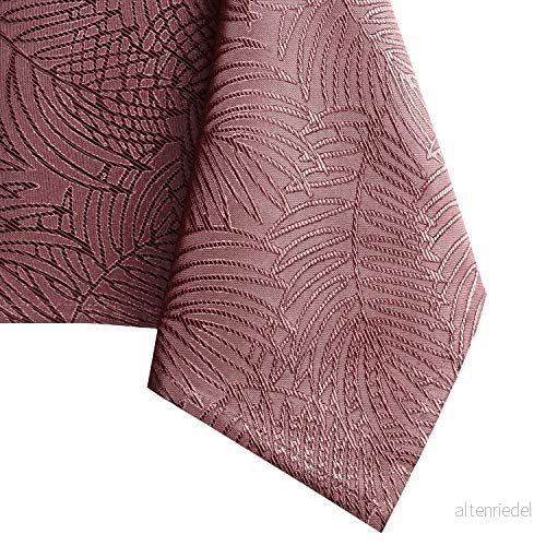 AmeliaHome bordsduk, 140 x 200 cm fläckskydd, lotuseffekt, tvättbar, vattenavvisande, ornament Gaia gammalrosa 4251758633606