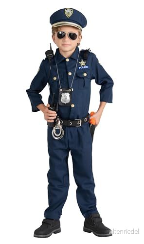 Dress Up America Barnpolisdräkt För Pojkar - Inkluderar Skjorta, Byxor, Hatt, Bälte, Visselpipa, Pistolhölster Och Walkie Talkie Polisdräkt Barn Polis 793631733422
