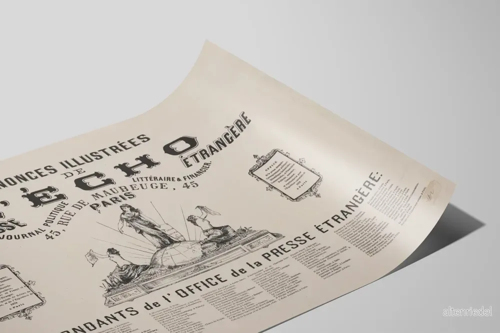 Vintageposter med illustrerade annonser från L'Echo – Retro väggdekoration - Bild 2