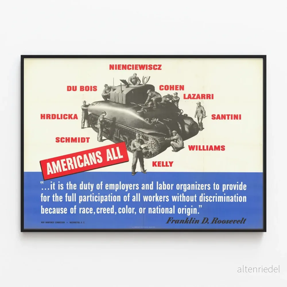 Vintageposter för medvetenhet om icke-diskriminering på arbetsplatsen Vintageposter för medvetenhet om icke-diskriminering på arbetsplatsen