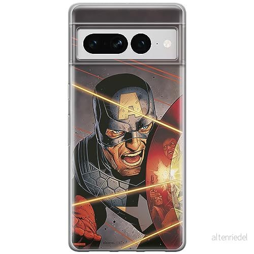 ERT GROUP mobiltelefonfodral för Google PIXEL 7 PRO originalt och officiellt licensierat Marvel mönster Captain America 007 anpassad till formen på mobiltelefonen, fodral tillverkad av TPU plast 5905795181963