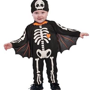baby Bat Skeleton costume disguise fancy dress unisex (Size 2-3 years) with bonnet 8026196986302 baby Bat Skeleton costume disguise fancy dress unisex (Size 2-3 years) with bonnet 8026196986302