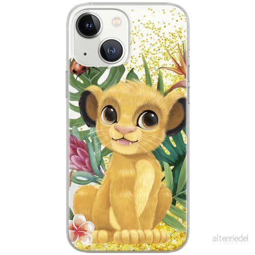 ERT GROUP mobiltelefonfodral för Apple Iphone 13 originalt och officiellt licensierat Disney mönster Simba & Friends 004 Vit anpassad till formen på mobiltelefonen, med glitter overflow effekt 5904805764622