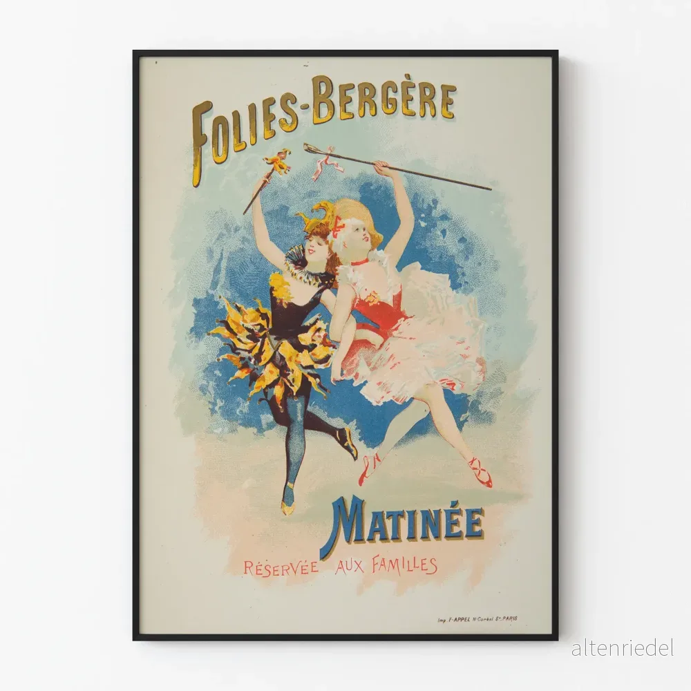 Vintageposter Folies Bergère Matiné Väggdekoration
