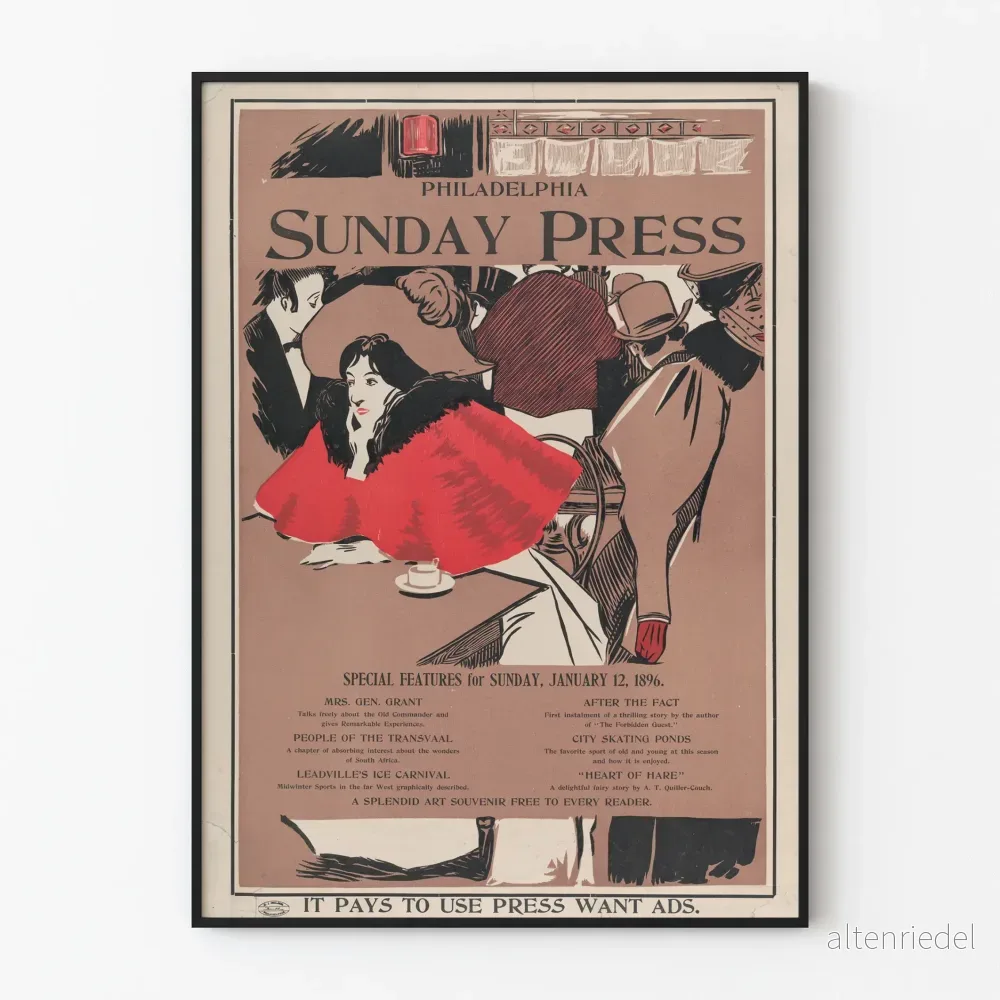 Vintageposter Philadelphia Sunday Press 1896
